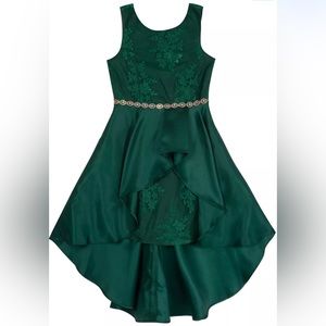 NWT Rare Editions Hunter Green Formal Dress high low size 16